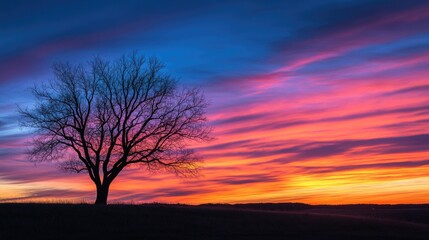 Breathtaking sunset with vivid colors, capturing the beauty and tranquility of the evening