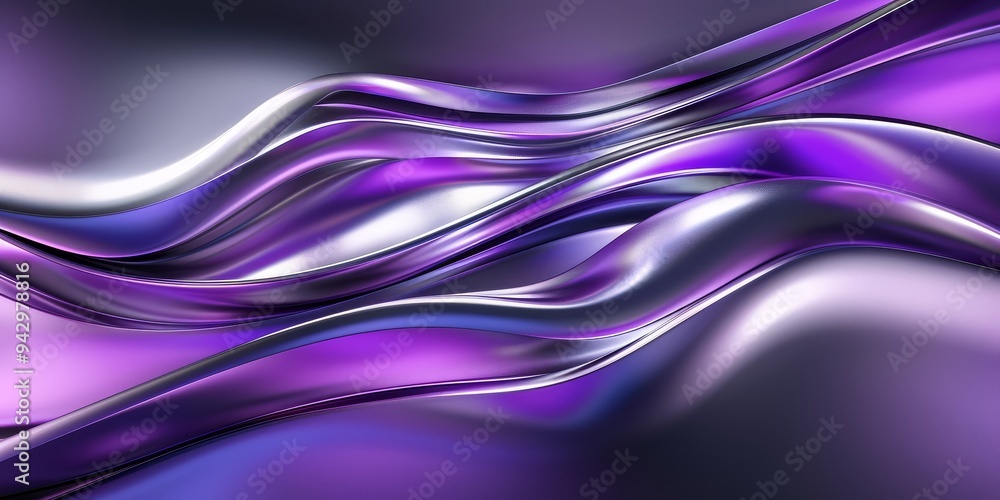 Aufkleber stunning visual of purple chrome waves with precise sharpness in uhd.