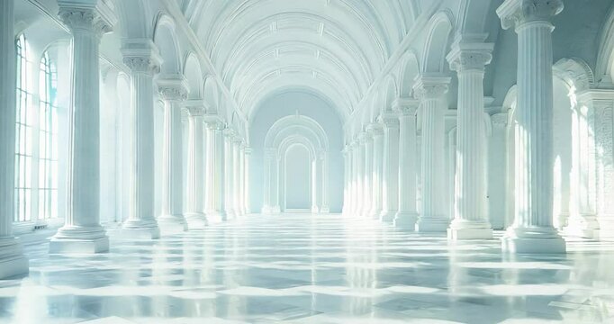 Great Hall antique white columns. 