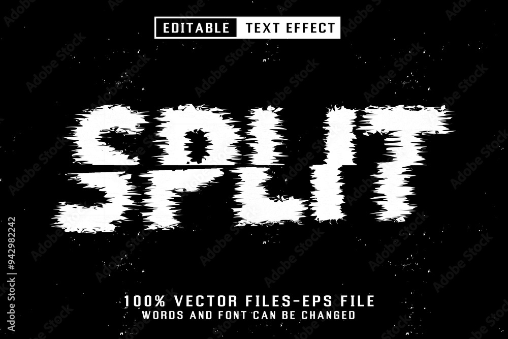 Poster split editable text effect