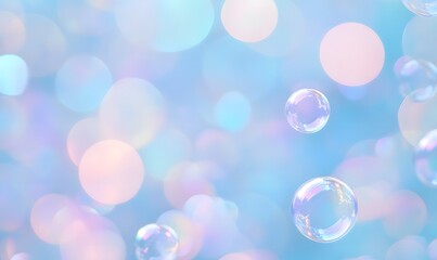 An abstract background featuring a glossy surface covered with iridescent bubbles in various sizes, Generative AI