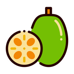 Jackfruit icon. vector icon with filled outline style