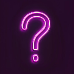 Naklejka premium Illuminated Neon Question Mark isolated on Purple Background