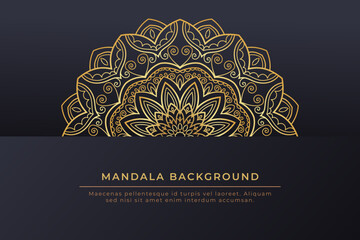 Blue and gold luxury elegant mandala background