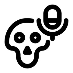 horror, podcast, podcasting, mystery, fear outline icon