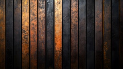 A textured background with an abstract pattern of wooden slats at different depths, set against a dark surface, illustrating a contemporary design concept 