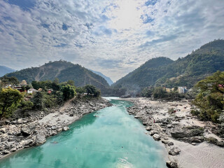 The beautiful view of Kali Gandaki river from Keladighat bridge