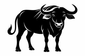 Water Buffalo Silhouette Vector Illustration