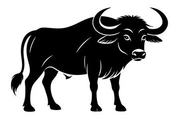 Water Buffalo Silhouette Vector Illustration