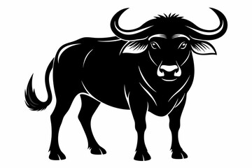 Water Buffalo Silhouette Vector Illustration