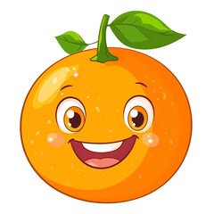 cute funny Orange cartoon, isolated on transparent background, generated ai