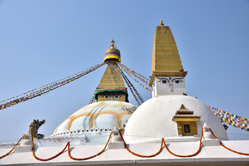 Boudanath is the most famous landmark in Kathmandu, Nepal
