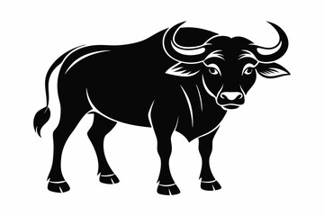 Water Buffalo Silhouette Vector Illustration