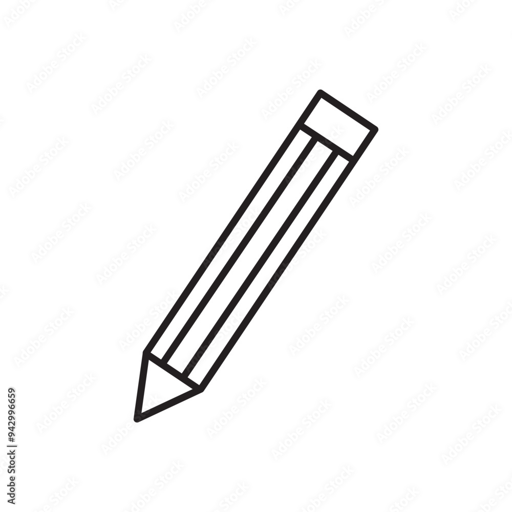 Poster pencil, write or compose line art icon for apps and websites