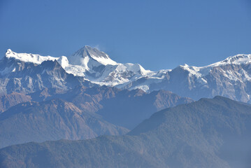 The Beautiful view of Annapurna Himalaya Range from Sarangkot in Pokhara, Nepal