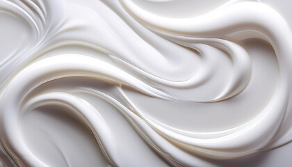 Fototapeta premium Beauty background, Cosmetic product white color, or texture concept; close up liquid
