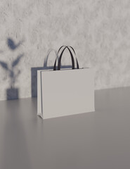 Shopping bag, Paper bag mock-up image file. product branding, logo mock-up image.
