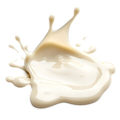 Splash of white cream texture isolated on white background. Face creme, body lotion swatch. 