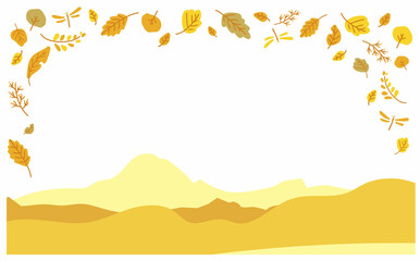 秋のかわいい背景イラストフレーム素材