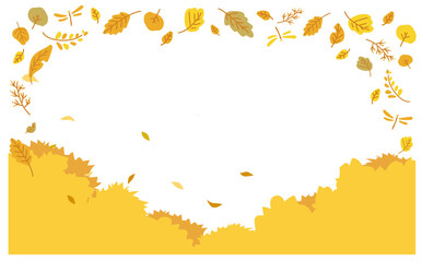 秋のかわいい背景イラストフレーム素材