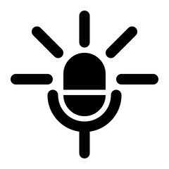 on air, broadcasting, live, podcast, podcasting solid or glyph icon