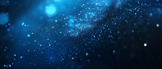 Obraz premium Festive celebration holiday christmas, new year, new year's eve background banner template - Abstract glitter bokeh lights texture . dark blue. de-focused