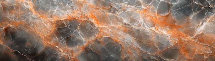 Fototapeta premium Stunning Close-Up of Natural Marble Texture with Orange and Gray Veins for Background or Design Use