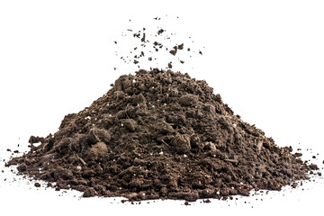 pile of dirt soil isolated on white or transparent png