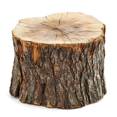 Tree Stump side view isolated on white background