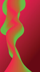 Abstract background with wavy green and red gradient shape for banner, cover, template design