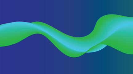 Abstract background featuring a gradient green wave flowing across an empty blue background