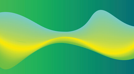 Abstract background with a green and yellow gradient flowing fluid on dark blank space for design and decoration