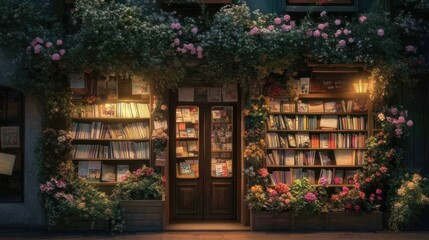 Enchanting Bookstore in the Evening
