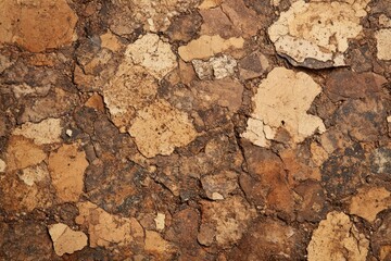 Close-up of Cracked and Weathered Brown Earth