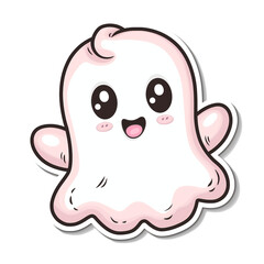 Obraz premium cartoon kawaii ghost