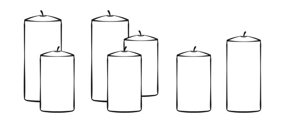 Doodle line art vector illustration of Candle. Candle for Halloween event. Candle illustration. Halloween theme illustration
