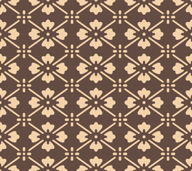 Japanese Diamond Flower Net Vector Seamless Pattern