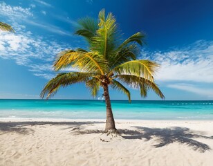 Obraz premium tropical palm trees summer beach mexico high resolution high details vibrant