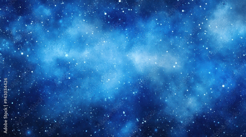 Wall mural sparkling blue starscape with cosmic dust