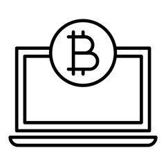 Obraz premium bitcoin line icon