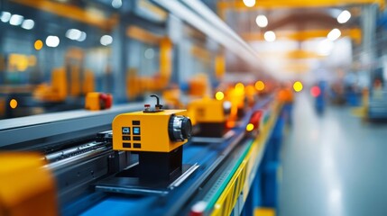 High-tech facility assembling smart farming equipment for large-scale agriculture, agricultural innovation, industrial production