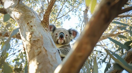 Koala In A Eucalyptus Tree