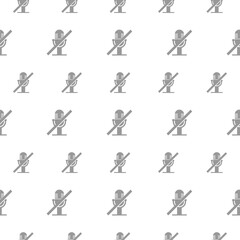 Mute microphone icon isolated seamless pattern on white background