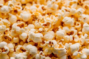 Close-up texture of delicious buttery popcorn