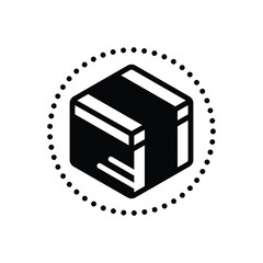 Black solid icon for package