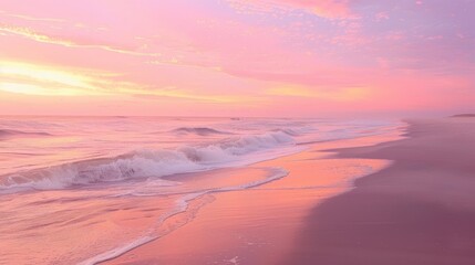Tranquil Coastal Morning. Serene beach at sunrise