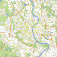 Road map of Cologne in Germany. Contains layered vector with roads water, parks, etc.