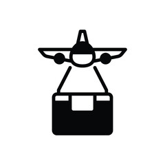 Black solid icon for air delivery