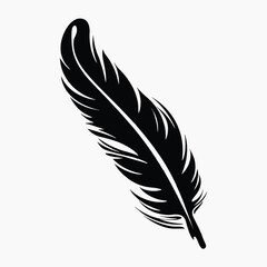 Elegant black feather silhouette art