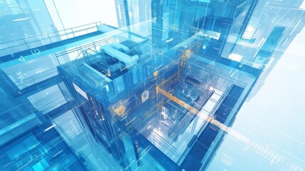 Imagination to Reality: Architect and Engineer Transforming 2D Blueprints into 3D Construction Models. Creative Cartoon-Style Illustration for Architecture Marketing. AI-Generated Design Concept with 